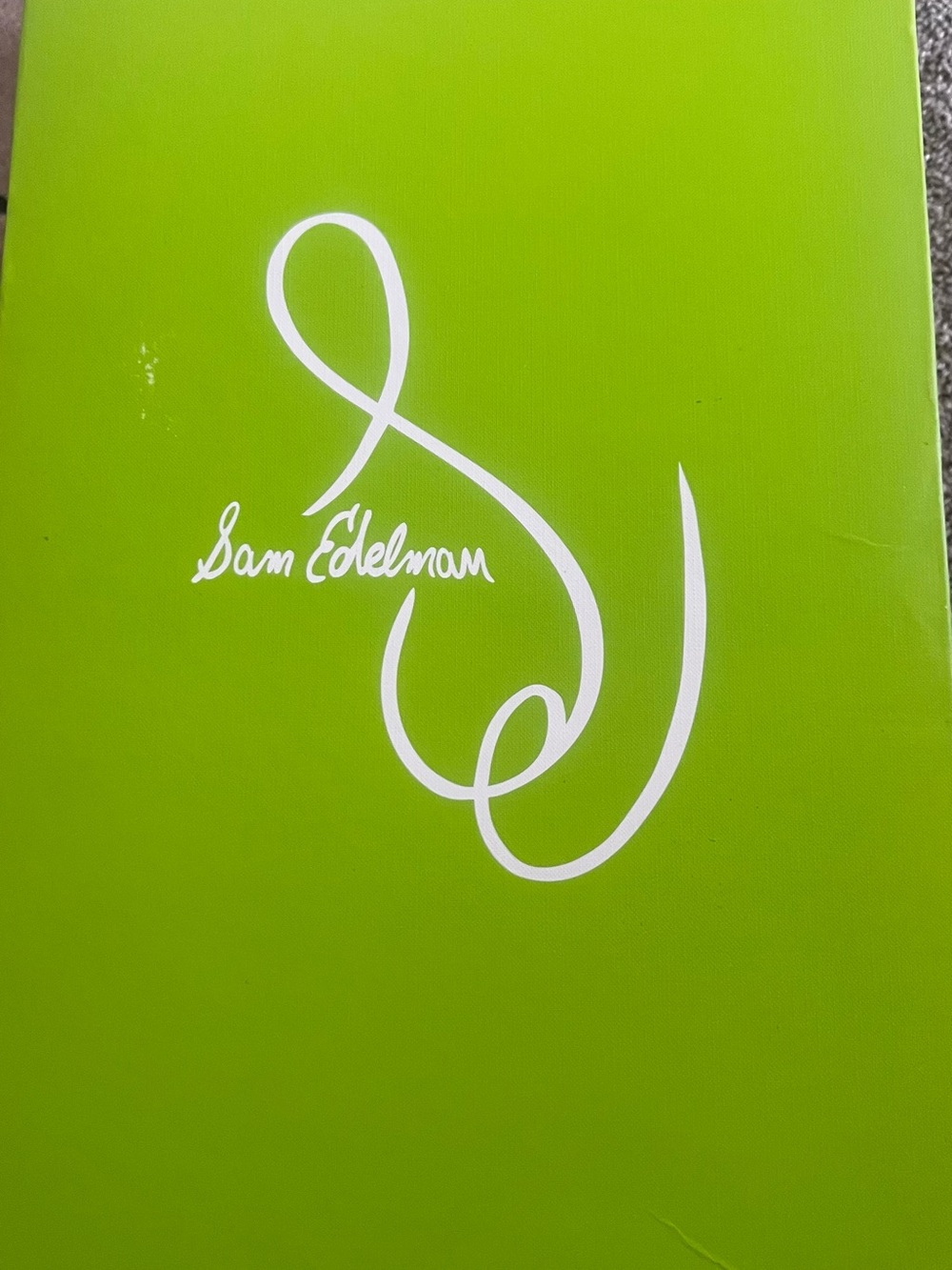 Sam Edelman Bright Lime Green Box with White Logo